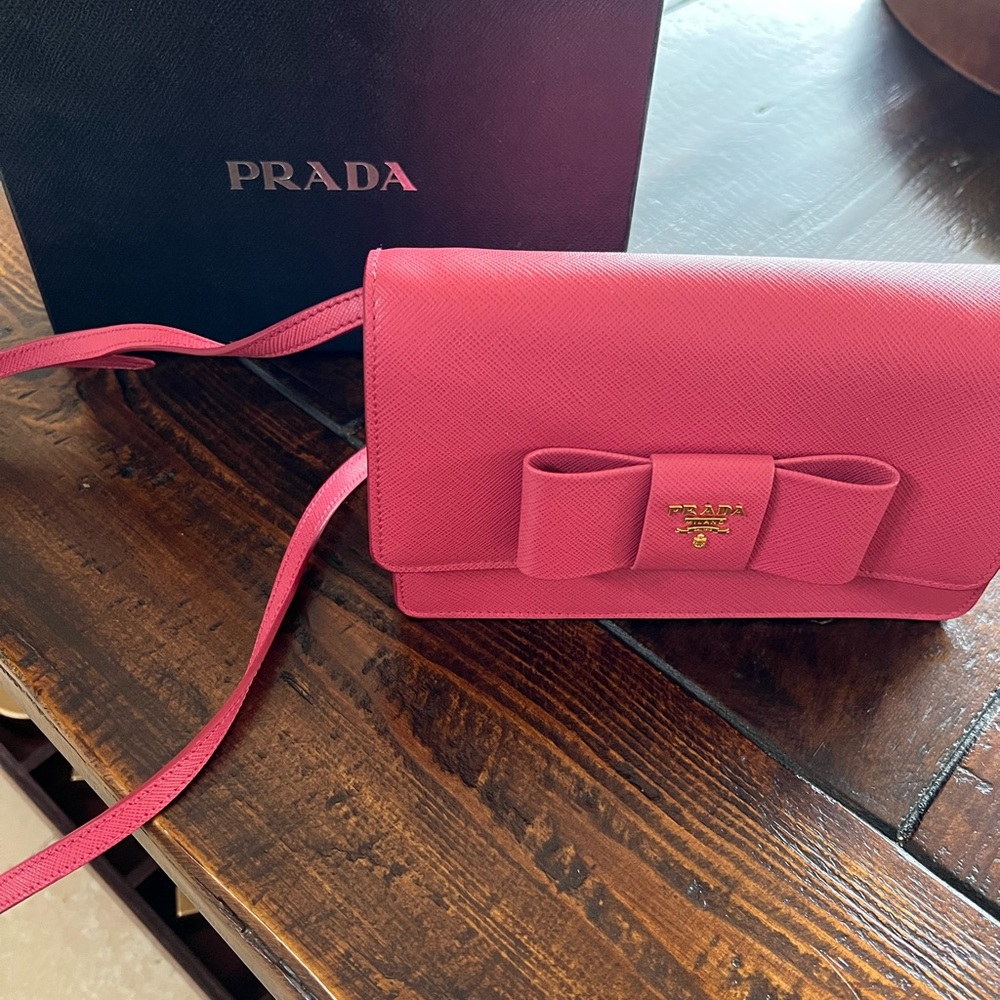 Prada bag cross body with bow